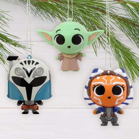 Hallmark Star Wars: سلسلة Mandalorian 5 زخارف عيد الميلاد الغامضة، مقاومة للكسر، مجموعة من 2، هدايا لمحبي حرب النجوم in Saudi Arabia