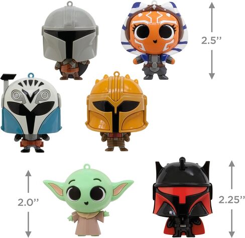 Hallmark Star Wars: سلسلة Mandalorian 5 زخارف عيد الميلاد الغامضة، مقاومة للكسر، مجموعة من 2، هدايا لمحبي حرب النجوم in Saudi Arabia