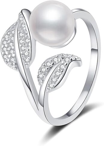 LadayPoa Adjustable Wrap Leaf Rings for Women Silver Plated Cubic Zirconia Open Stackable Branch Leaves CZ Ring Engagement Wedding Bands for Bridel Zircon Promise Jewelry in Saudi Arabia