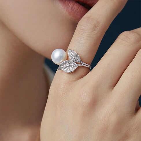 LadayPoa Adjustable Wrap Leaf Rings for Women Silver Plated Cubic Zirconia Open Stackable Branch Leaves CZ Ring Engagement Wedding Bands for Bridel Zircon Promise Jewelry in Saudi Arabia