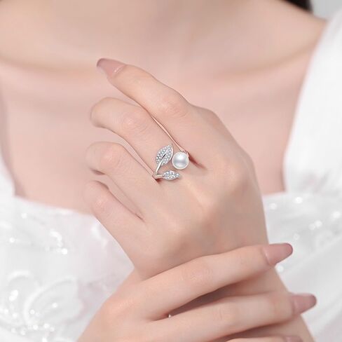 LadayPoa Adjustable Wrap Leaf Rings for Women Silver Plated Cubic Zirconia Open Stackable Branch Leaves CZ Ring Engagement Wedding Bands for Bridel Zircon Promise Jewelry in Saudi Arabia