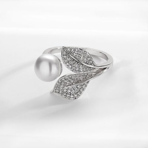 LadayPoa Adjustable Wrap Leaf Rings for Women Silver Plated Cubic Zirconia Open Stackable Branch Leaves CZ Ring Engagement Wedding Bands for Bridel Zircon Promise Jewelry in Saudi Arabia