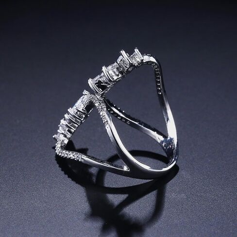 LadayPoa Adjustable Wrap Leaf Rings for Women Silver Plated Cubic Zirconia Open Stackable Branch Leaves CZ Ring Engagement Wedding Bands for Bridel Zircon Promise Jewelry in Saudi Arabia