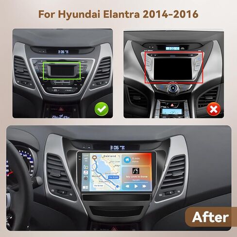 Hikity 4+64g Android 13 Stereo Car Stereo for Hyundai Elantra 2014-2016 Radio ، 9 بوصة راديو شاشة تعمل باللمس مع Apple Carplay Android Auto ، Bluetooth GPS wifi 36eq dsp fm rds swc+mic in Kuwait