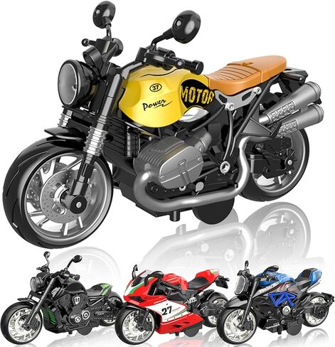 1/12 Alloy Metal Motorcycle Model Toy - 4-in-1 Diecast Mini Motorcycle Set for Racing & Collection, Gift for Men, Kids & Motorcycle Enthusiasts in Kuwait