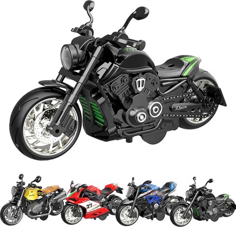 1/12 Alloy Metal Motorcycle Model Toy - 4-in-1 Diecast Mini Motorcycle Set for Racing & Collection, Gift for Men, Kids & Motorcycle Enthusiasts in Kuwait