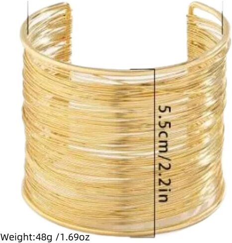 2pcs Arm Wide Cuff Jewelry for Women Adjustable Chunky Gold Cuff Bangle Bracelet Armband Upper Boho Summer Beach Statement Bracelets in Saudi Arabia