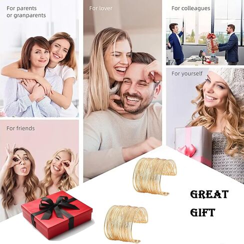 2pcs Arm Wide Cuff Jewelry for Women Adjustable Chunky Gold Cuff Bangle Bracelet Armband Upper Boho Summer Beach Statement Bracelets in Saudi Arabia