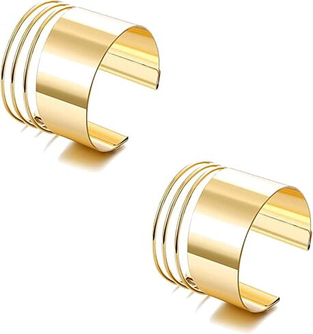 2pcs Arm Wide Cuff Jewelry for Women Adjustable Chunky Gold Cuff Bangle Bracelet Armband Upper Boho Summer Beach Statement Bracelets in Saudi Arabia