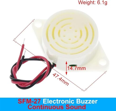 95DB Alarm High-Decibel DC 3-24V 12V Electronic Buzzer Beep Alarm Intermittent Continuous Beep Car Van SFM-27(SFM-27I) in Kuwait