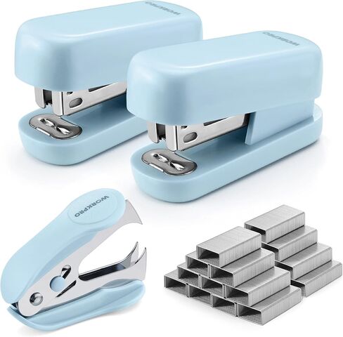 Stapler Mini Stapler مع Staples ، مجموعة Stapler الوردي تشمل اثنين من الدبابيس الصغيرة ، مزيل واحد من المواد الغذائية ، 2000 Staples القياسية - Staplers لطيف للمكتب مع قاعدة غير انزلاق ، تصميم القفل ، دباسة المكتب in Kuwait