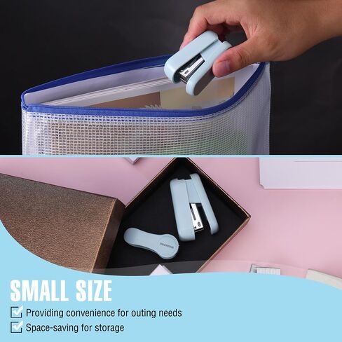 Stapler Mini Stapler مع Staples ، مجموعة Stapler الوردي تشمل اثنين من الدبابيس الصغيرة ، مزيل واحد من المواد الغذائية ، 2000 Staples القياسية - Staplers لطيف للمكتب مع قاعدة غير انزلاق ، تصميم القفل ، دباسة المكتب in Kuwait