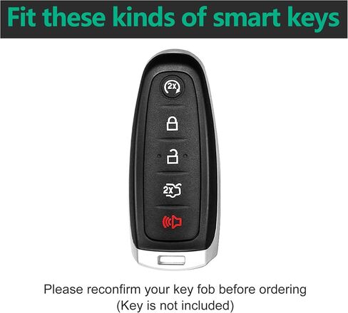 لغطاء Ford Key Fob من مادة TPU 5 أزرار حافظة مفتاح السيارة تناسب Ford Edge Escape Expedition Explorer Fusion Mustang Ranger F-150 F-250 غطاء حماية لمفتاح السيارة عن بعد (أسود) in Kuwait