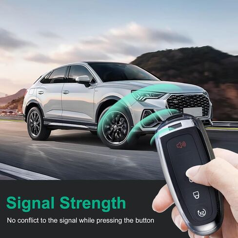 لغطاء Ford Key Fob من مادة TPU 5 أزرار حافظة مفتاح السيارة تناسب Ford Edge Escape Expedition Explorer Fusion Mustang Ranger F-150 F-250 غطاء حماية لمفتاح السيارة عن بعد (أسود) in Kuwait