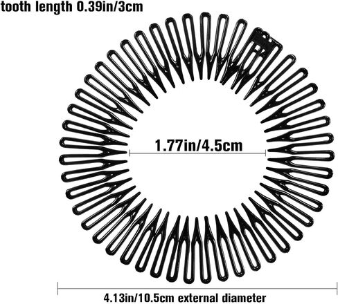Shappy 9 Pieces Full Circular Stretch Comb Flexible Plastic Circle Comb Stretch Hair Headband Hairband Holder for Women Girls, 3 Colors(Black, Coffee, Tortoise Shell) in Saudi Arabia