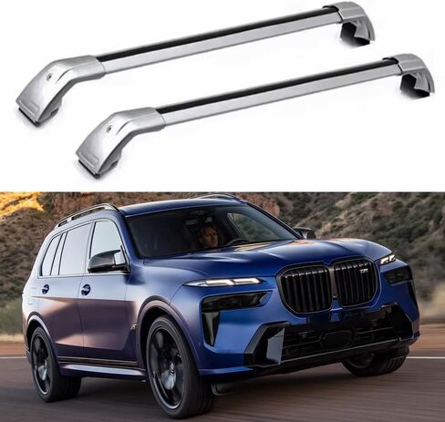 2PCS Crossbar Cross Bar Fit for BMW X7 G07 2019-2025 Aluminum Luggage Cargo Carrier Roof Rack Rails Anti-Theft Locks Lockable in Saudi Arabia