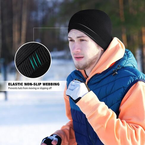 Skull Caps for Men Women Thermal Helmet Liner Mens Beanie Winter Running Hat for Skiing Walking Outdoor Sports in Saudi Arabia