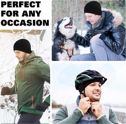 Skull Caps for Men Women Thermal Helmet Liner Mens Beanie Winter Running Hat for Skiing Walking Outdoor Sports in Saudi Arabia