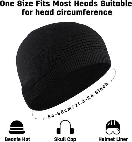 Skull Caps for Men Women Thermal Helmet Liner Mens Beanie Winter Running Hat for Skiing Walking Outdoor Sports in Saudi Arabia