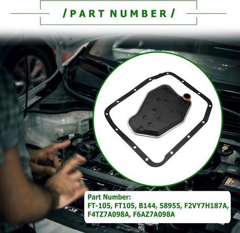 PartsFlow 4R70W 4R75W 4R75E Transmission Filter & Gasket Kits Compatible with Ford F-150 F-250 Expedition Explorer Mustang E-150 E-250 Lincoln Town Car Mercury Replace F6AZ7A098A in Saudi Arabia
