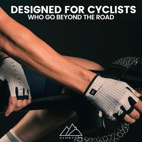 ALMSTHRE Padded Short Finger Cycling Glove | Lightweight & Breathable 4-Way Stretch | Reinforced Palm with 3mm Gel Padding | Designed for Road, Gravel & MTB Adventures in Kuwait