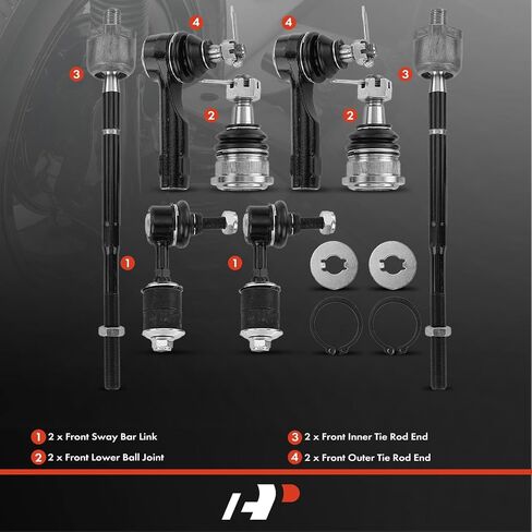 A-Premium Set of 8, Front Sway Bar Link, Lower Ball Joint, Inner & Outer Tie Rod End, Compatible with Nissan Altima 1996-1997 in Saudi Arabia