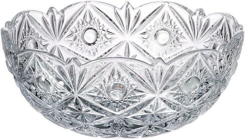 Czech Crystal Glass Bowl-Vase 8'' ''Miranda'' Vintage European Design Elegant Centerpiece Salad Dish Fruits Desserts Candy Wedding Birthday Housewarming Anniversary in Saudi Arabia