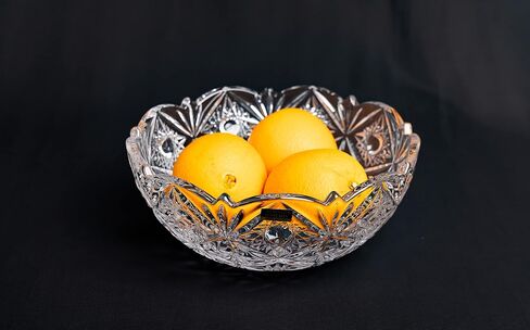 Czech Crystal Glass Bowl-Vase 8'' ''Miranda'' Vintage European Design Elegant Centerpiece Salad Dish Fruits Desserts Candy Wedding Birthday Housewarming Anniversary in Saudi Arabia
