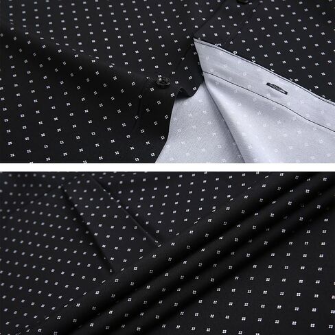 Men's Dress Shirt Long Sleeve Button Down Printed Shirt Business Casual Stretch Wrinkle-Free Shirt in Saudi Arabia
