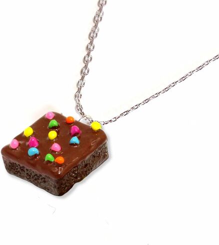 Fatally Feminine Miniature Brownie Charm Necklace - Stainless Steel Chain in Saudi Arabia