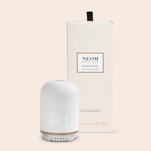 NEOM – Wellbeing Pod | Essential Oil Diffuser for Home | Aromatherapy Diffuser | Ceramic Cover, LED Light & Timer | Plug in Diffuser for Essential Oils | Home Fragrance in Kuwait