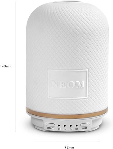 NEOM – Wellbeing Pod | Essential Oil Diffuser for Home | Aromatherapy Diffuser | Ceramic Cover, LED Light & Timer | Plug in Diffuser for Essential Oils | Home Fragrance in Kuwait