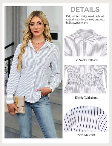 Blooming Jelly Womens Button Down Shirts Business Casual Fall Outfits Long Sleeve Collared Tops Dressy Work Blouse in Saudi Arabia