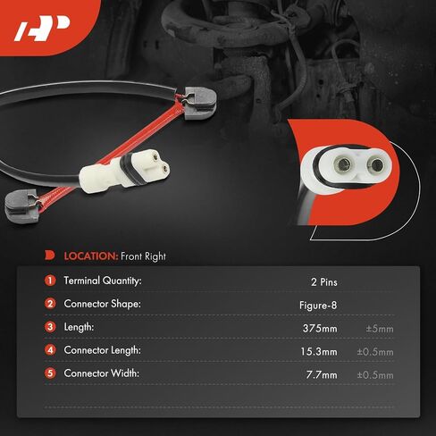 مستشعر تآكل وسادة فرامل الركاب الأمامي A-Premium متوافق مع Porsche 911 2005-2008، Boxster 2005-2010، Cayman 2006-2010، استبدال # 99761275900، 99761276900 in Saudi Arabia