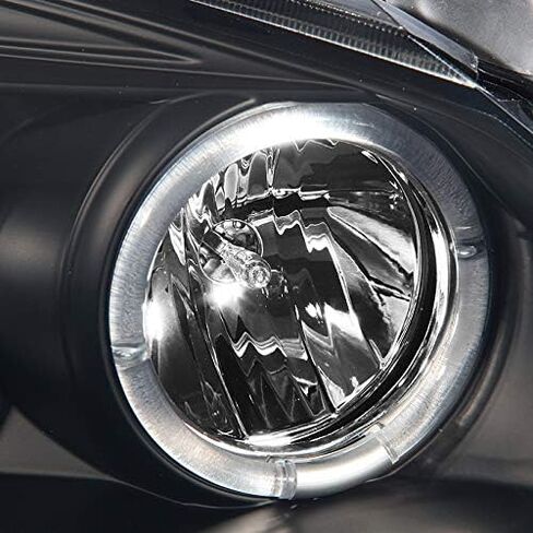 AKKON - لسيارة Pontiac G6 من الكروم الشفاف المزدوج على شكل هالة استبدال المصابيح الأمامية للزوج الأيسر/الأيمن in Saudi Arabia