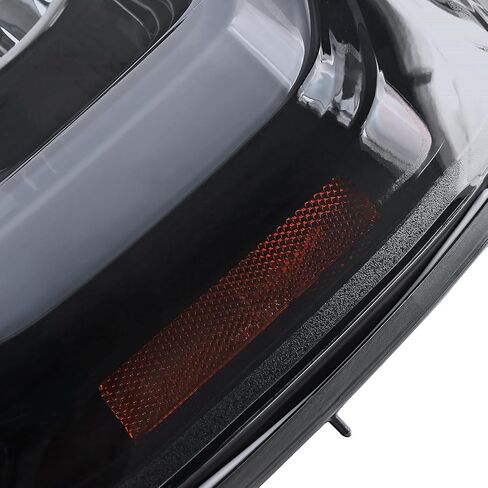 SPEC-D ضبط المصابيح الأمامية لجهاز العرض الأنبوبي LED باللون الأسود والدخان متوافق مع 2014-2015 GMC Sierra 1500 2015-2019 2500HD 3500HD مجموعة المصابيح الأمامية اليسرى + اليمنى in Saudi Arabia
