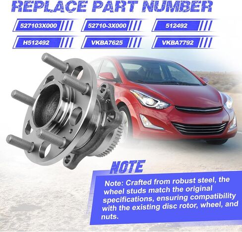 Rear Wheel Hub Bearing Assembly Compatible with Hyundai Elantra, Elantra Coupe, Elantra GT, Compatible with Veloster, Compatible with Kia Forte, Forte Koup, Forte5 in Saudi Arabia