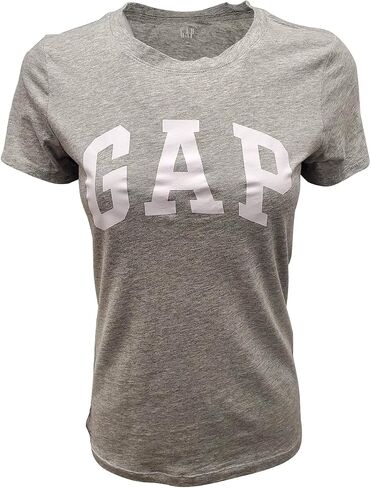 تي شيرت نسائي بشعار GAP (X-Large، رمادي فاتح (شعار أبيض)) in Saudi Arabia