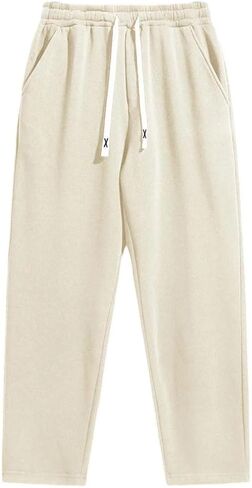 Men Straight Pants Comfortable Waffle Knit Casual Long Trousers Everyday in Saudi Arabia