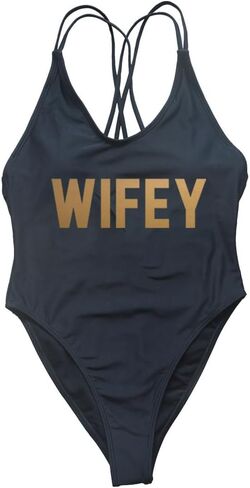 Bride Squad Bachelorette Pool Party One Piece High Leg Swimsuit in Saudi Arabia