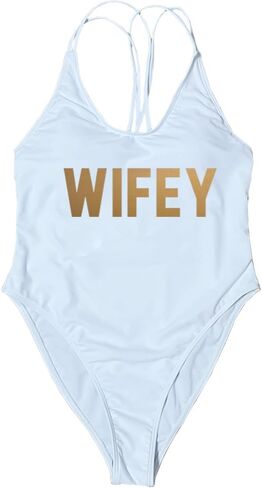 Bride Squad Bachelorette Pool Party One Piece High Leg Swimsuit in Saudi Arabia