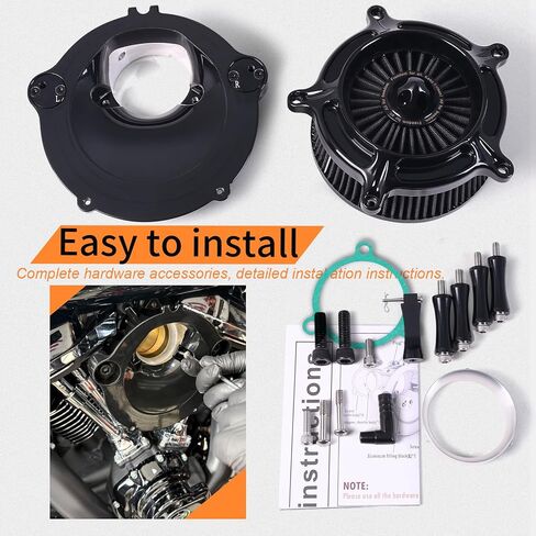 Air Cleaner Intake Filter for Harley M8 engine Street Electra Road King Glide 2024-Later Touring, Softail 2025-later (Gloss Black -Gray Filter, Spike Turbine Type) in Saudi Arabia
