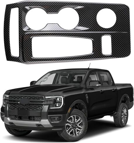 Center Console Gear Shift Panel Cover for Ford Ranger XL XLT 2024 2025 Accessories Interior Decorations Carbon Fiber Style Accessories in Kuwait
