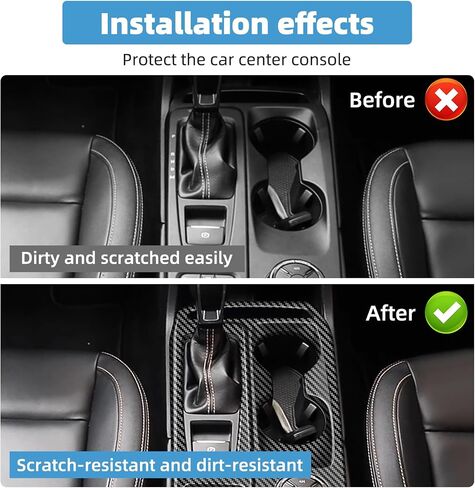 Center Console Gear Shift Panel Cover for Ford Ranger XL XLT 2024 2025 Accessories Interior Decorations Carbon Fiber Style Accessories in Kuwait