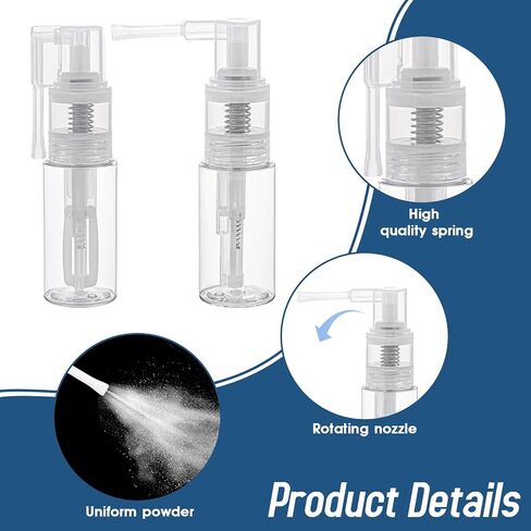 KALIONE 2-Pack 25ml Empty Powder Spray Bottles, Reusable Detachable Travel Bottles, Body Care Accessories for Face, Hair, Body, Nail in Saudi Arabia