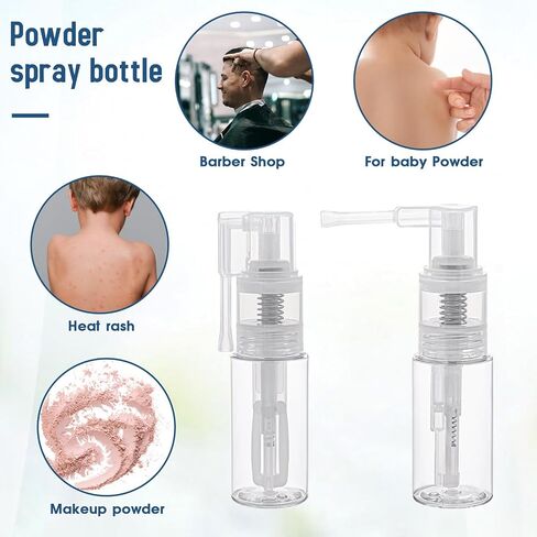 KALIONE 2-Pack 25ml Empty Powder Spray Bottles, Reusable Detachable Travel Bottles, Body Care Accessories for Face, Hair, Body, Nail in Saudi Arabia