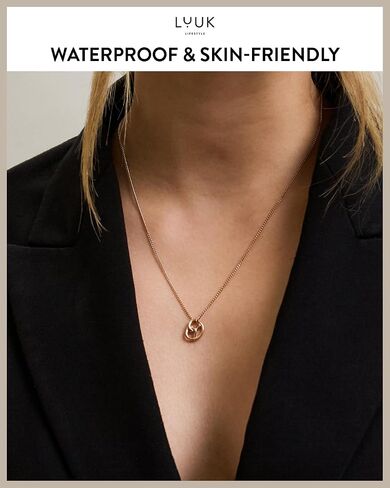 LUUK LIFESTYLE Necklace with Pendant, Waterproof Stainless Steel Chain, Elegant Design & Everyday Necklace for Women, Jewelry Gift Idea in Saudi Arabia