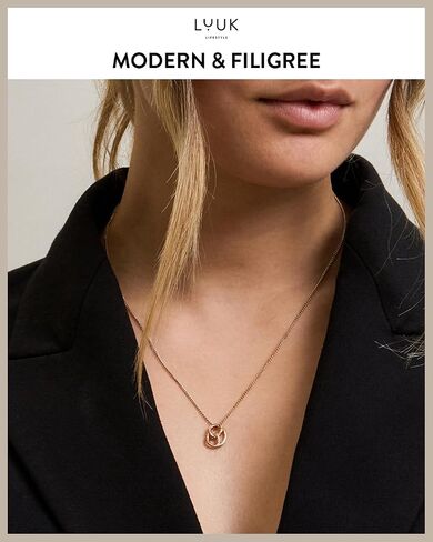 LUUK LIFESTYLE Necklace with Pendant, Waterproof Stainless Steel Chain, Elegant Design & Everyday Necklace for Women, Jewelry Gift Idea in Saudi Arabia