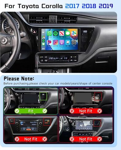 Android 13 4G+64G Radio for Toyota Corolla 2017 2018 2019 Car Stereo with Wireless Carplay Android Auto,5.0 Bluetooth DSP 32EQ,9inch 1280x720P IPS Touch Screen,FM/RDS GPS WiFi IP69K AHD Backup Camera in Kuwait