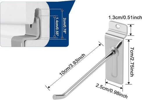 Polmart 10 "Heavy Silver Slatwall Panel Hooks - Pack 96 (10 بوصة) in Kuwait